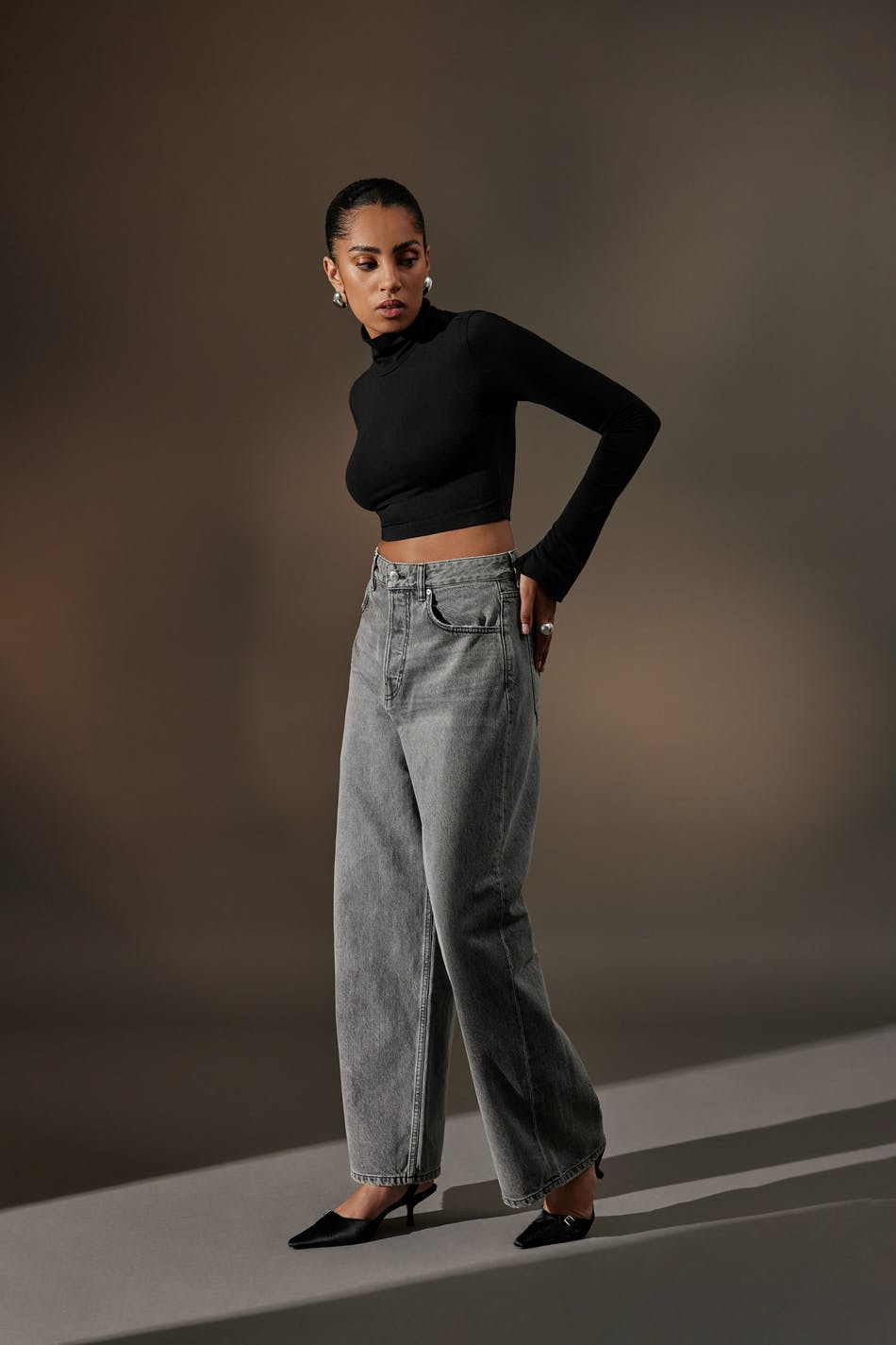 Cropped polo top