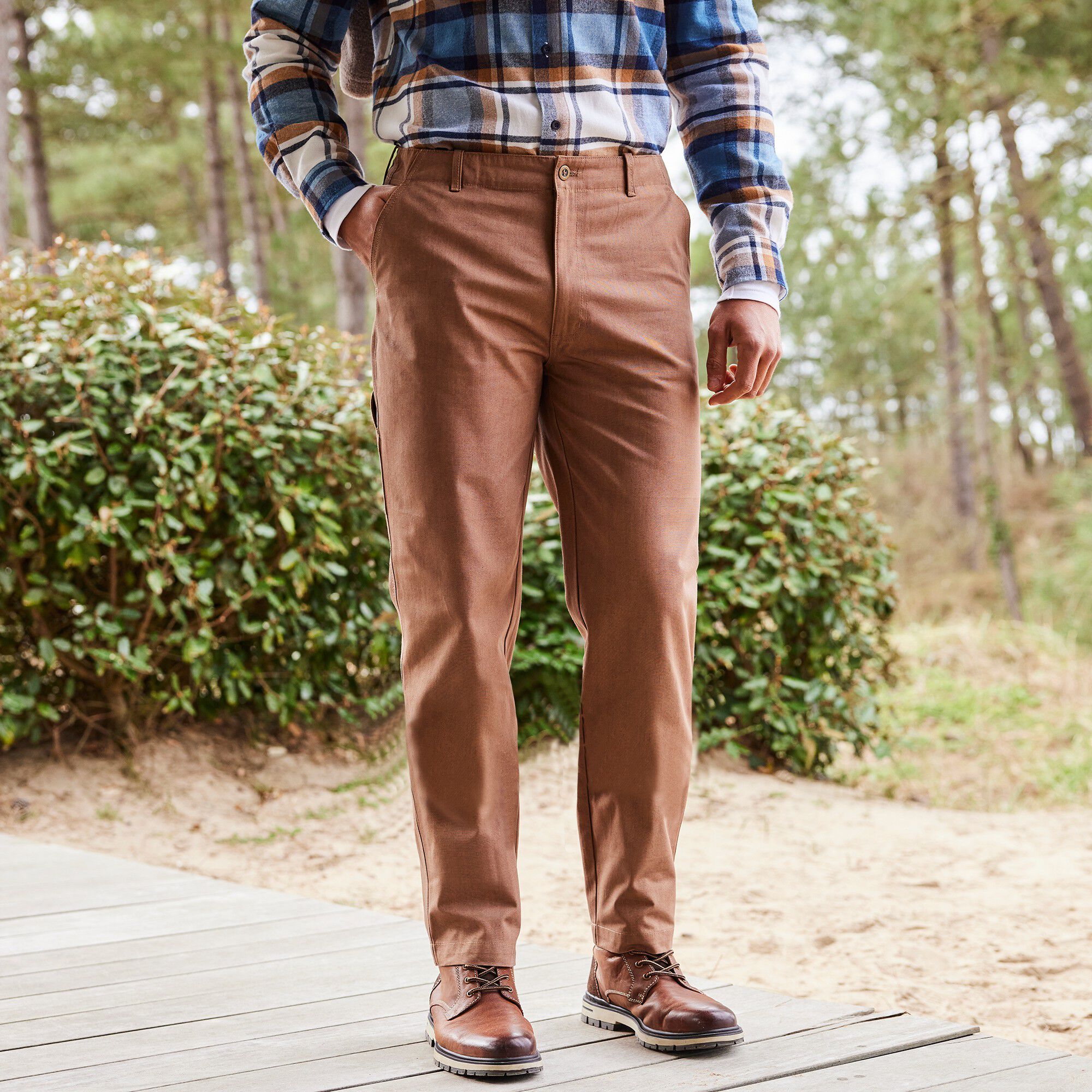 Pantalon charpentier en tissu bachette