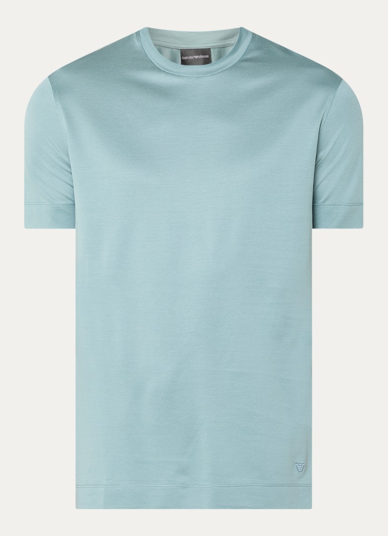 Tricou Emporio Armani din amestec de lyocell cu logo