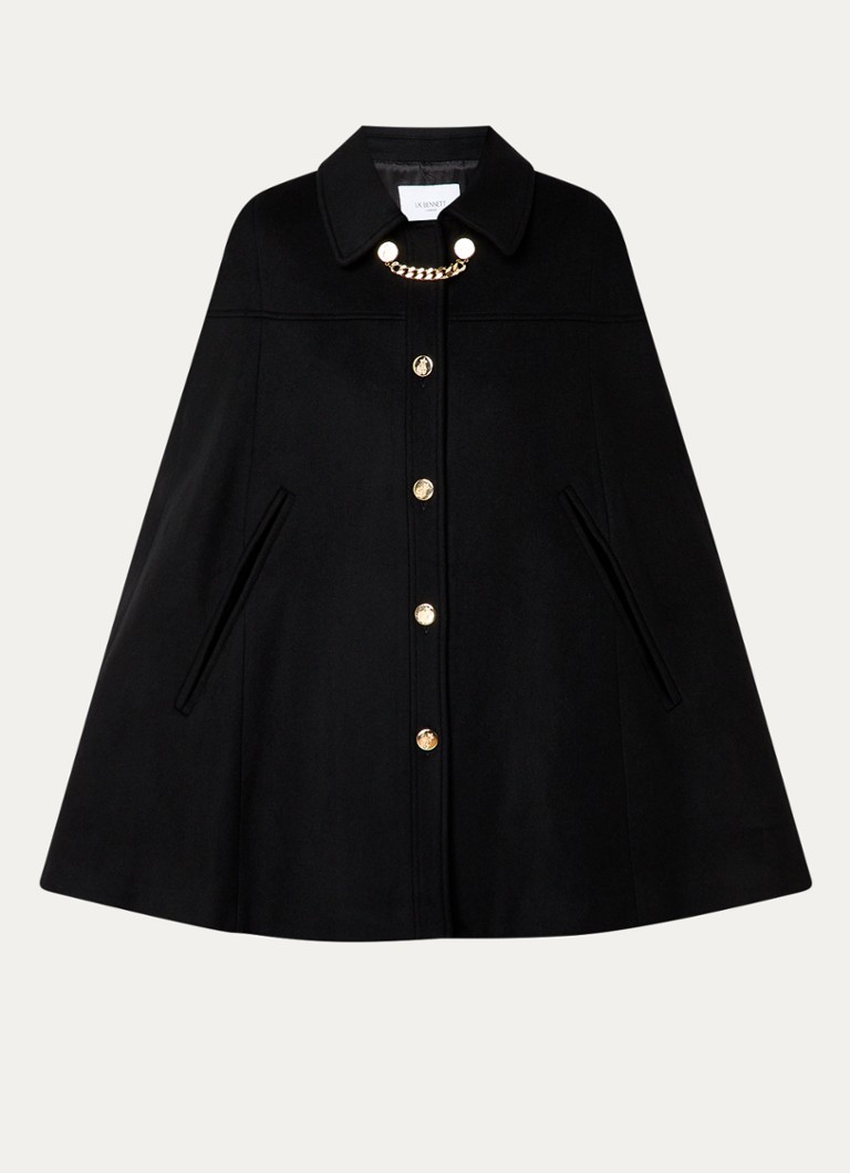 L.K.Bennett  Mia cape in wolblend met kettingdetail