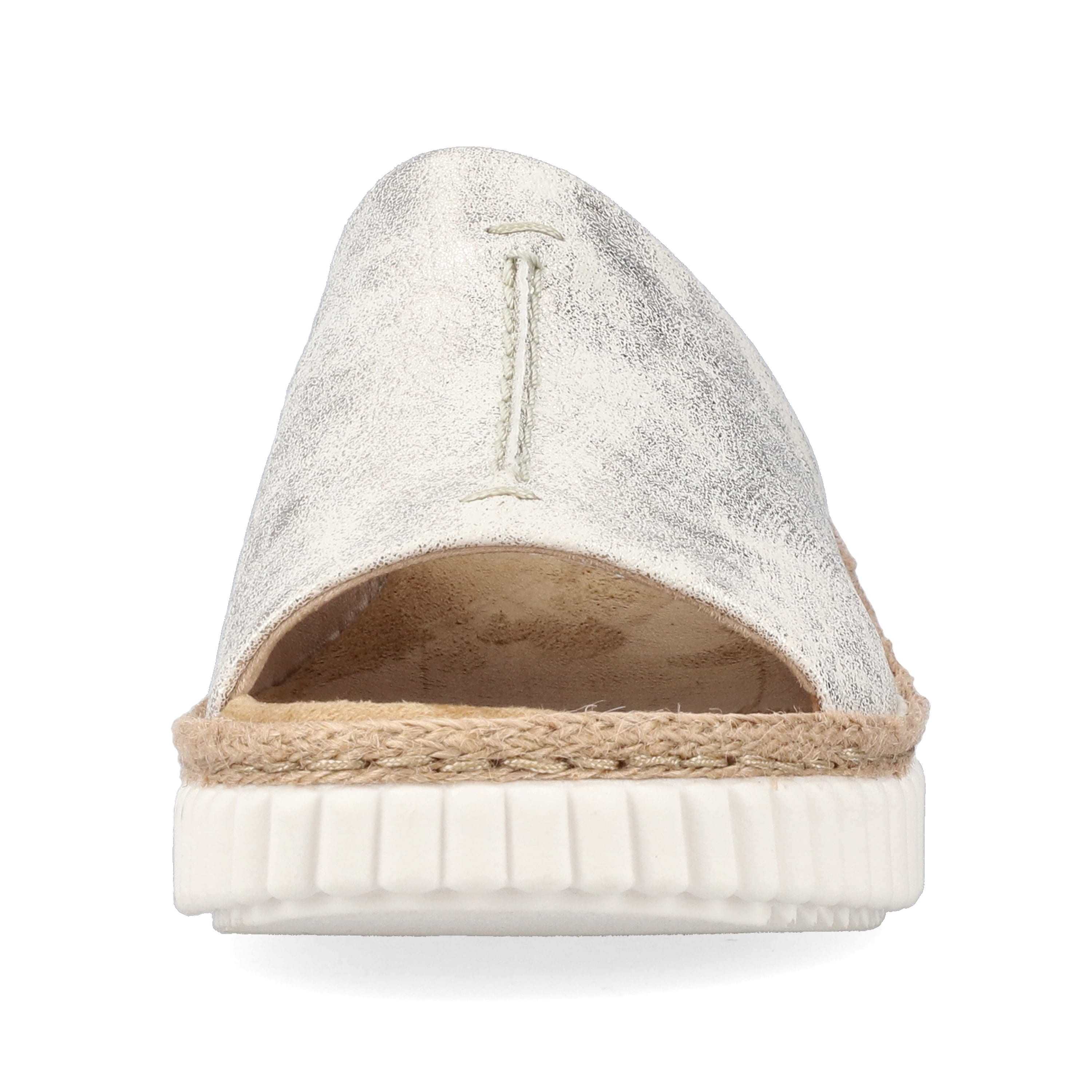 Rieker Damen Pantoletten silber-platin-metallic