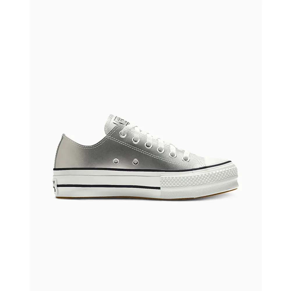 Converse Custom Chuck Taylor All Star Lift Platform Leather By You 173159CSP24_SILVER_CO / grau