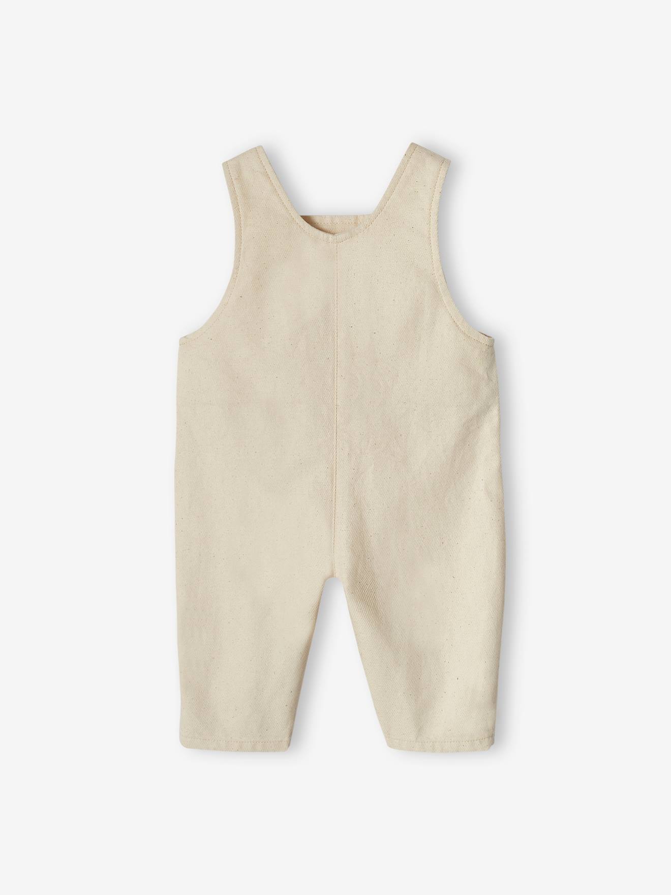 Salopette bébé effet lin beige