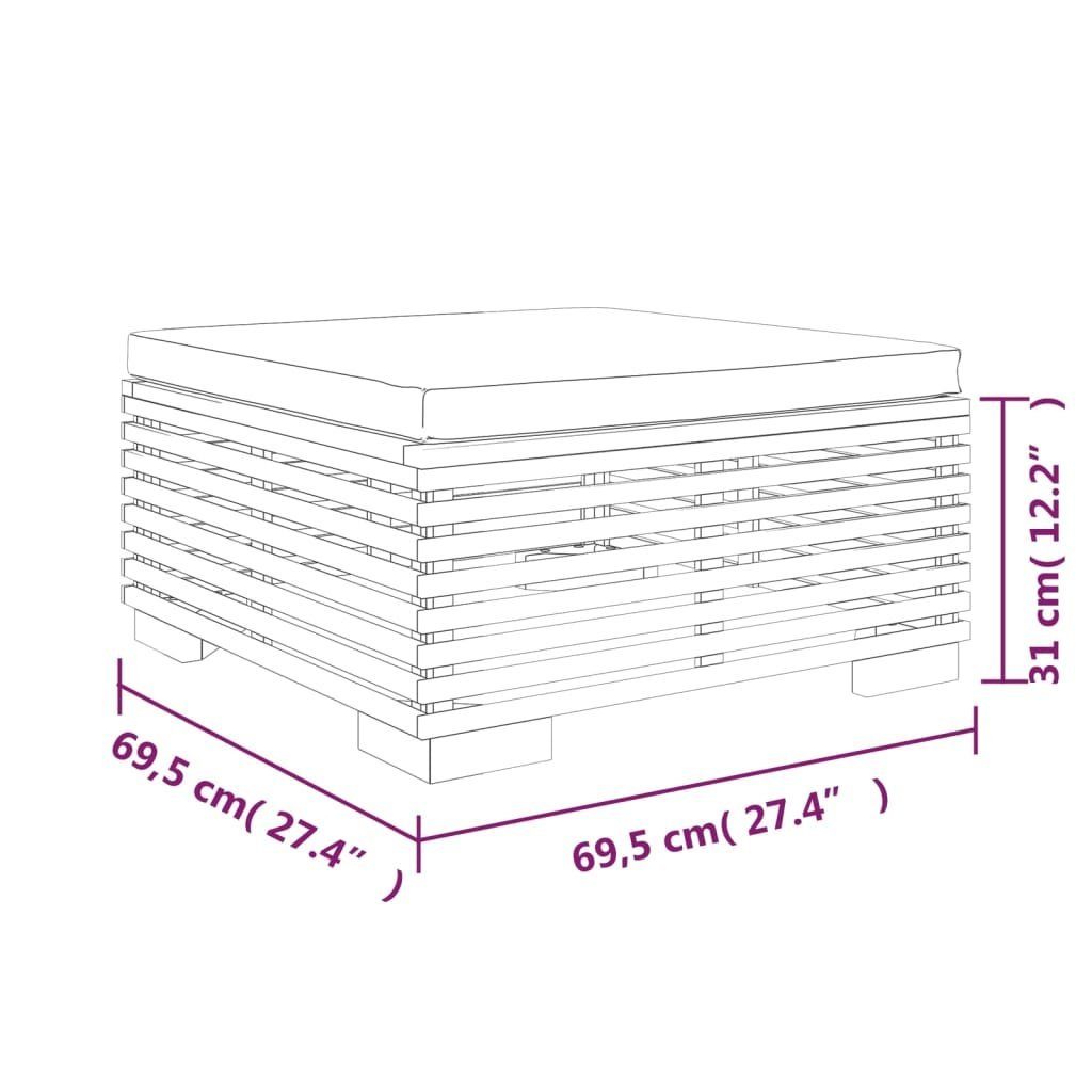 vidaXL Gartenbank 2-tlg Garten-Lounge-Set Massivholz Teak Außenbereich