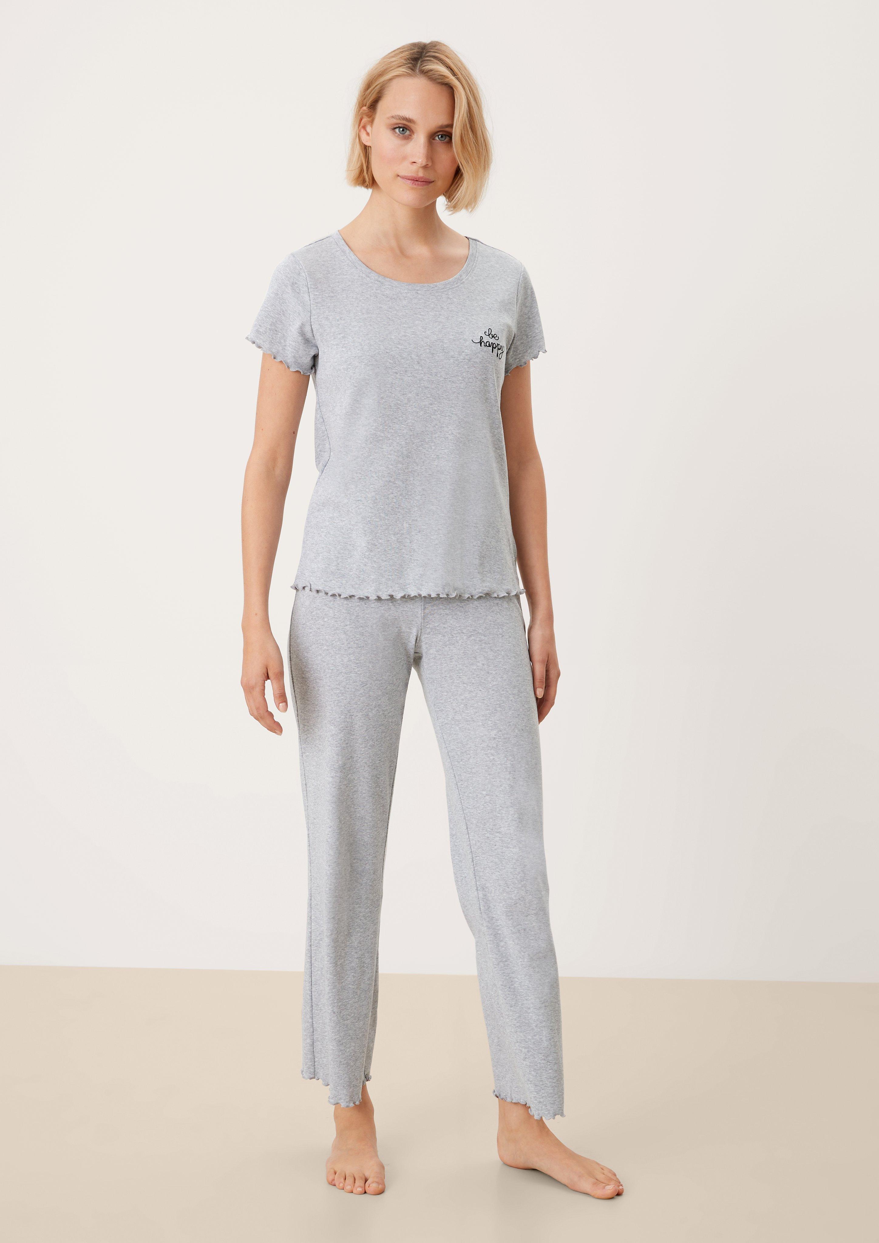 Pyjamahose mit Wellensaum  6006243-9400