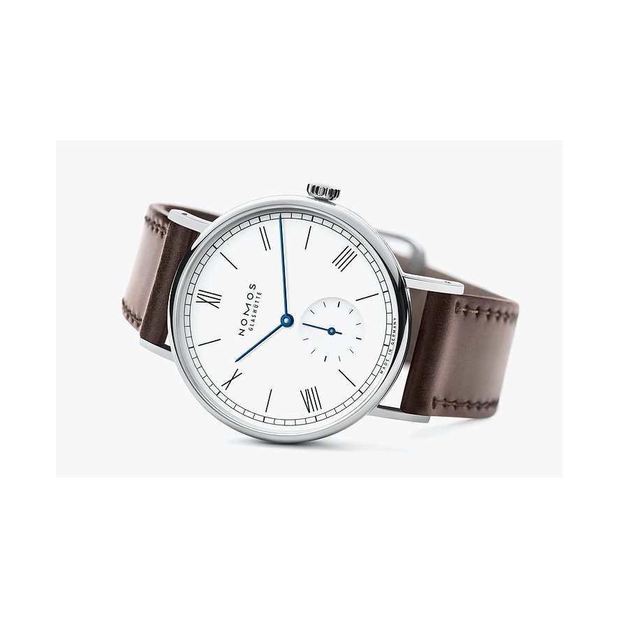 Nomos Glashütte Herrenuhr Ludwig 38 emailleweiss