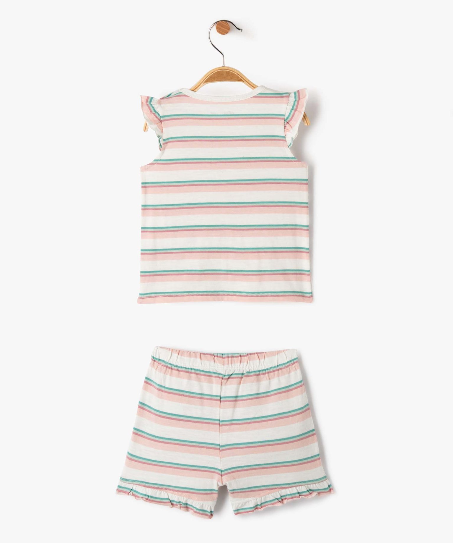 Pyjashort bébé fille rayé ecru | GEMO