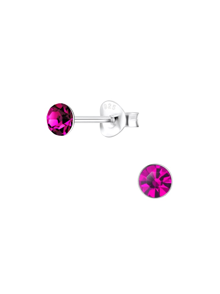 Alexander York Ohrstecker KRISTALL 4 mm I fuchsia in 925 Sterling Silber, 2-tlg. günstig kaufen onesize