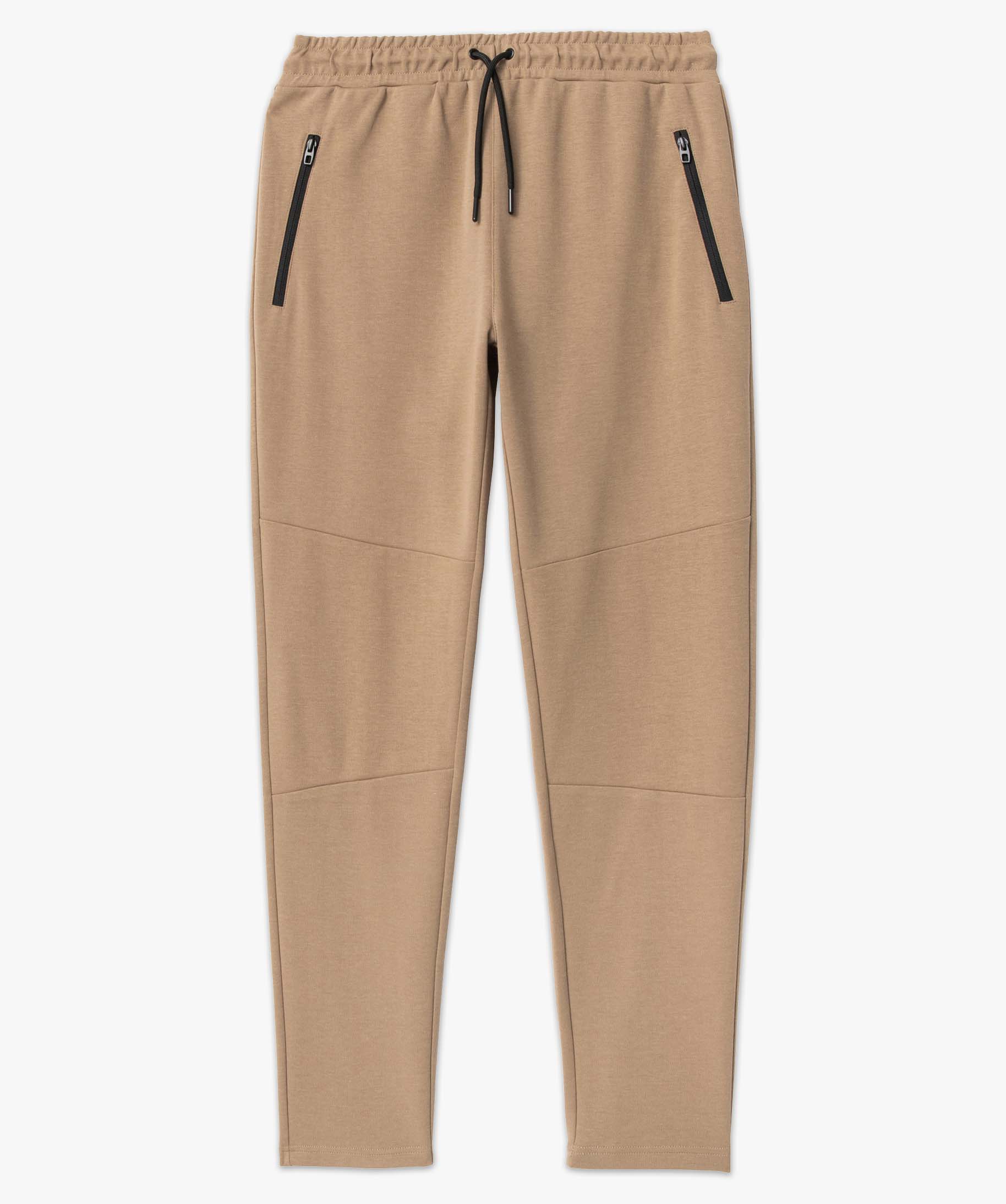 Pantalon homme en maille à poches zippées et taille élast... beige | GEMO