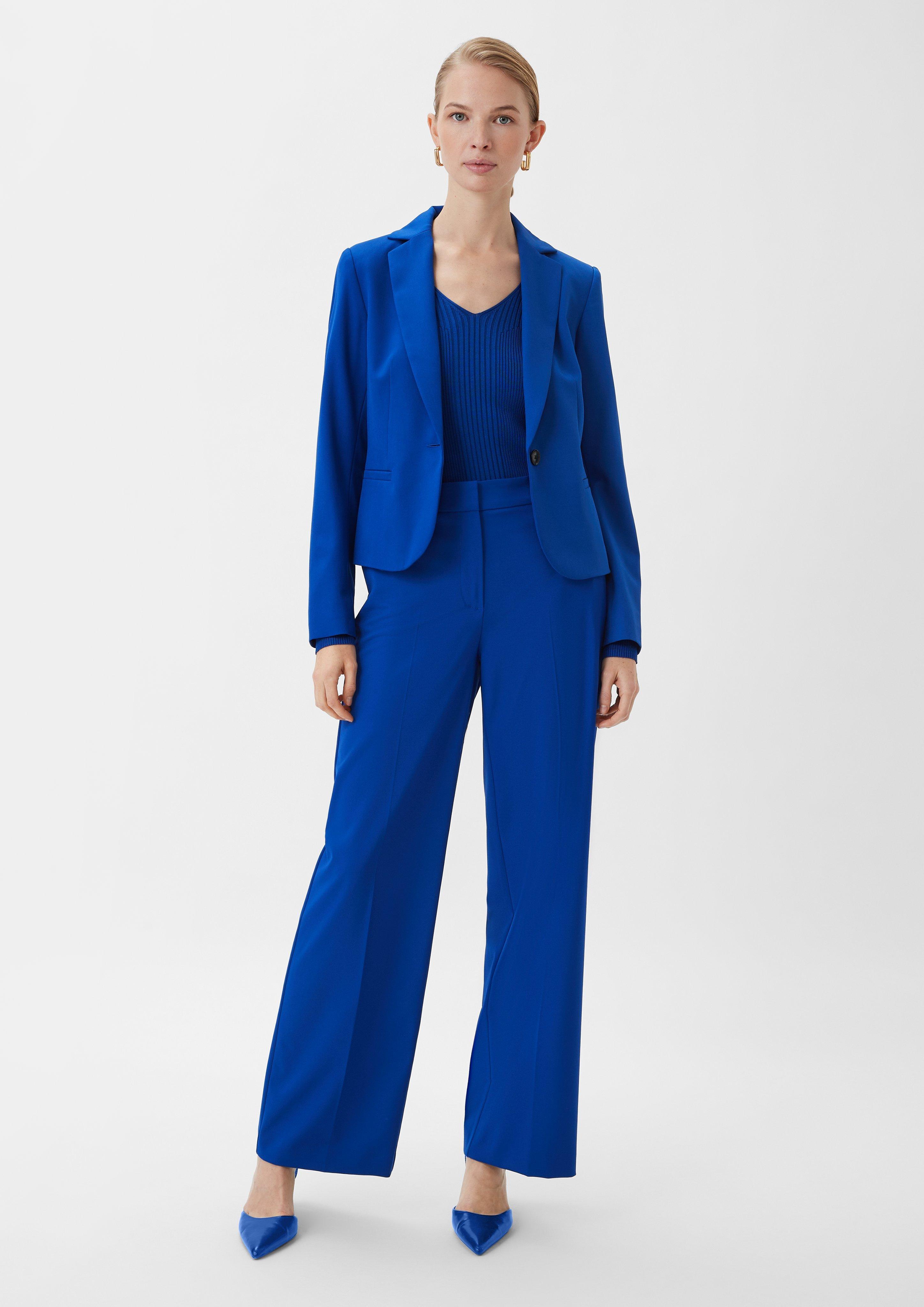 Anzughose mit Wide Leg - ozeanblau