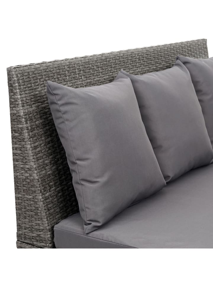 MCW Lounge-Gartenbank G16 2er Sofa, Grau, Kissen dunkelgrau günstig kaufen onesize