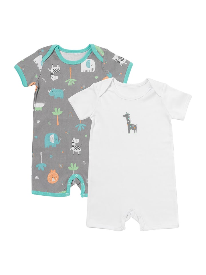 Schlummersack Bio Baby-Strampler kurzarm 2er-Pack in Türkis günstig kaufen