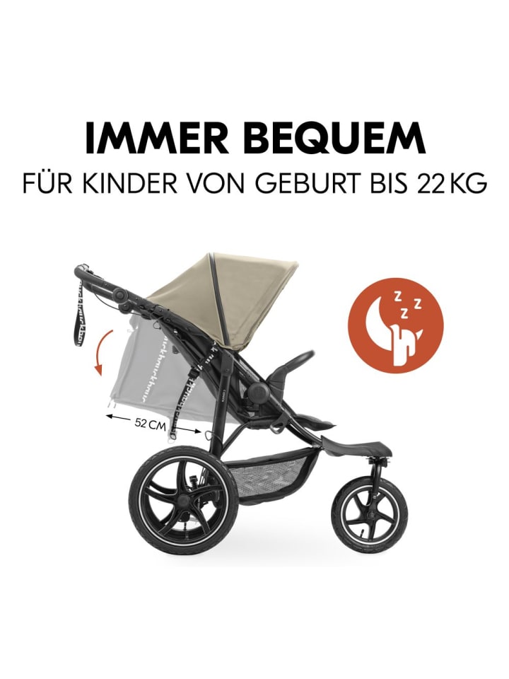 Hauck Buggy & Jogger Runner 3 (mit großen Luftreifen) - Olive in gruen,schwarz günstig kaufen onesize