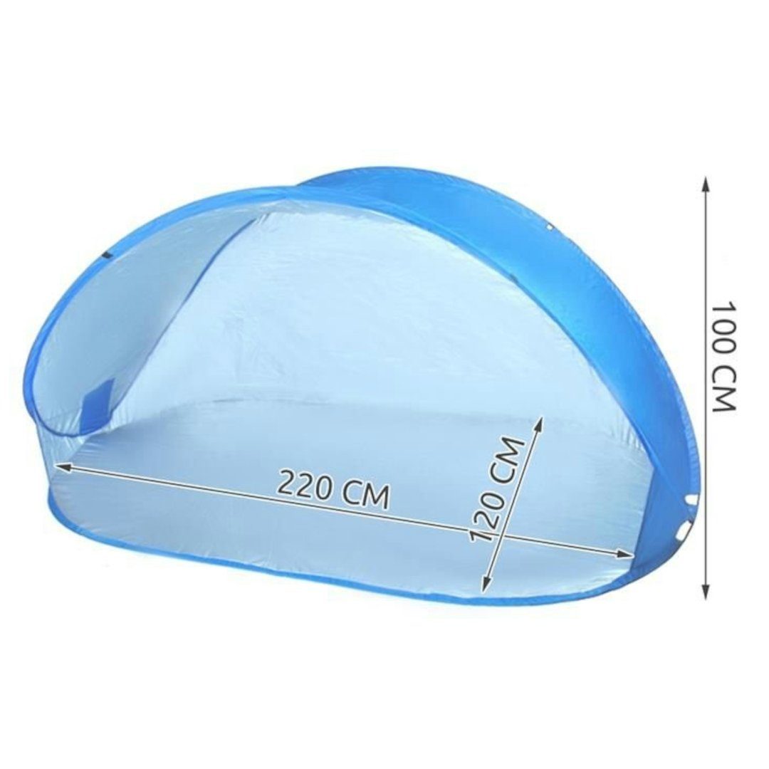 ISO TRADE Strandmuschel Strandzelt 220x120x100cm, Personen: 2 (Zelt für den Strand, 1 tlg., Strandmuschel), Zelt Strand Meer Sonnenschutz