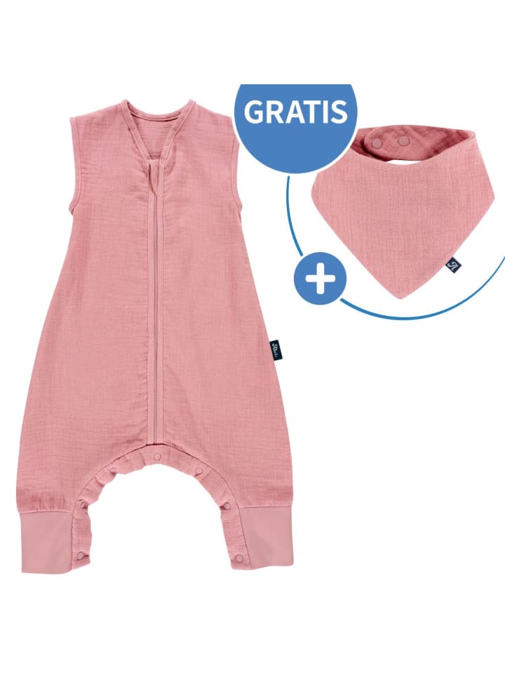 Alvi Sommer-Schlafsack mit Füßen Musselin / Sleep-Overall in rosa günstig kaufen