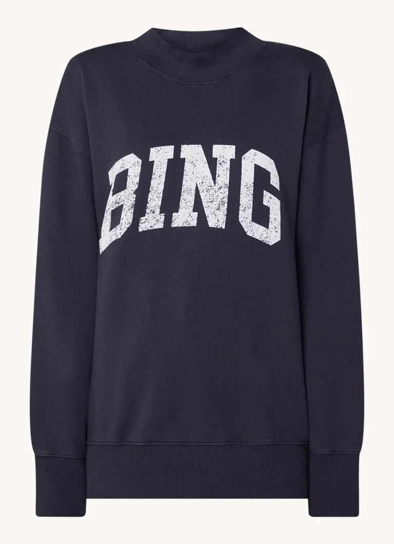 Pulover cu imprimeu de logo Anine Bing Bradie