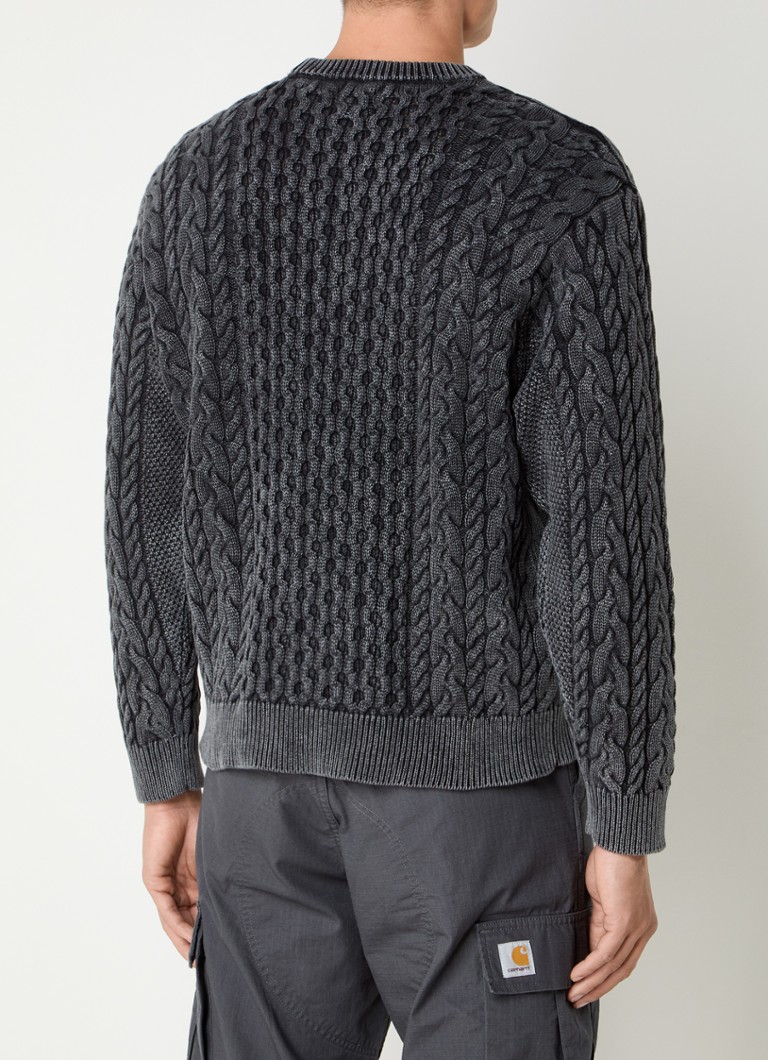 Obey Cable-knit sweater with washed finish