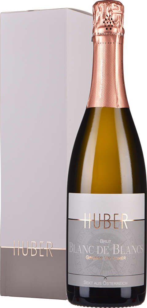 Huber Sekt Brut Blanc de Blancs Grüner Veltliner 2020 im Geschenkkarton
