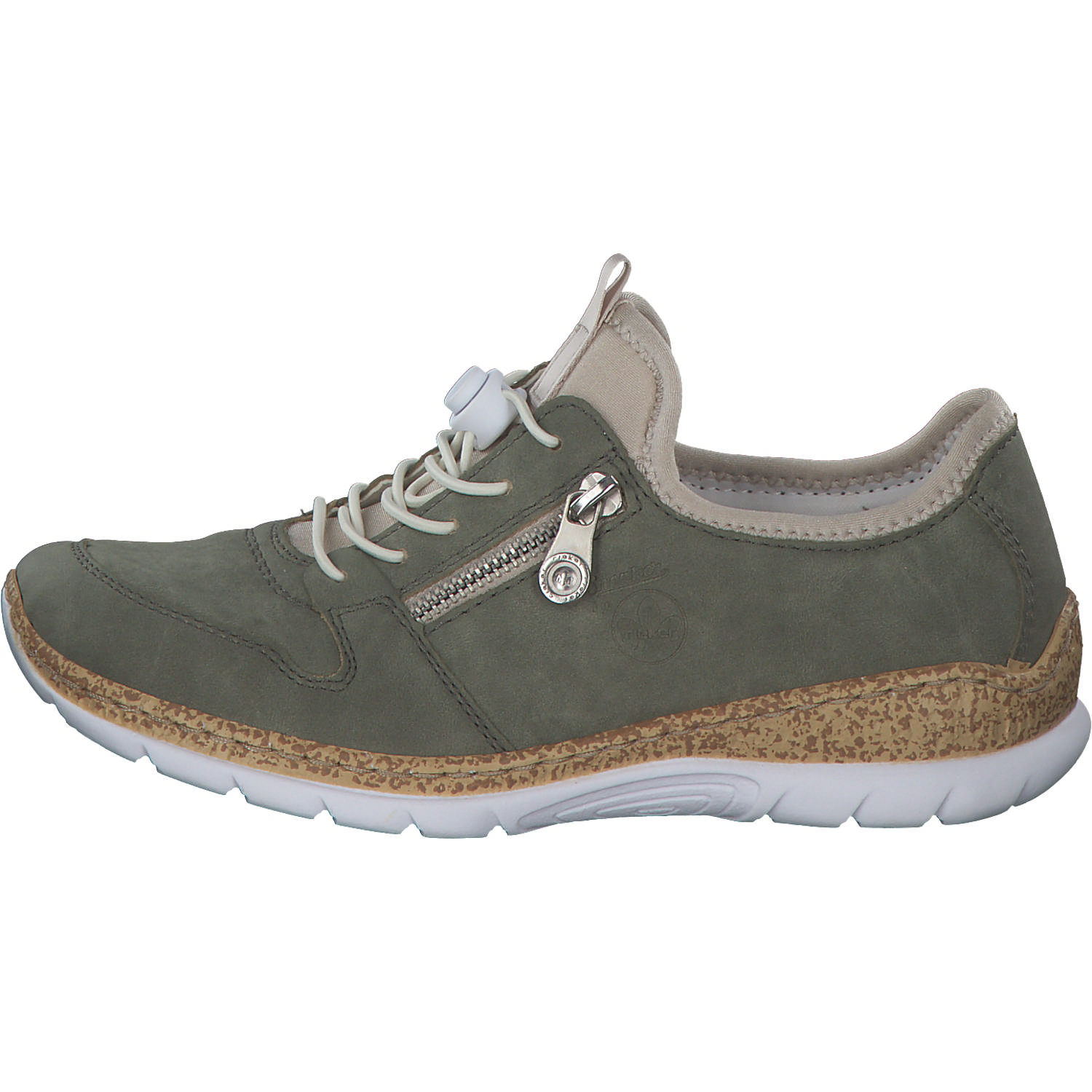 Rieker N42G0, Schnürschuhe, Damen, schilf/perlcreme
