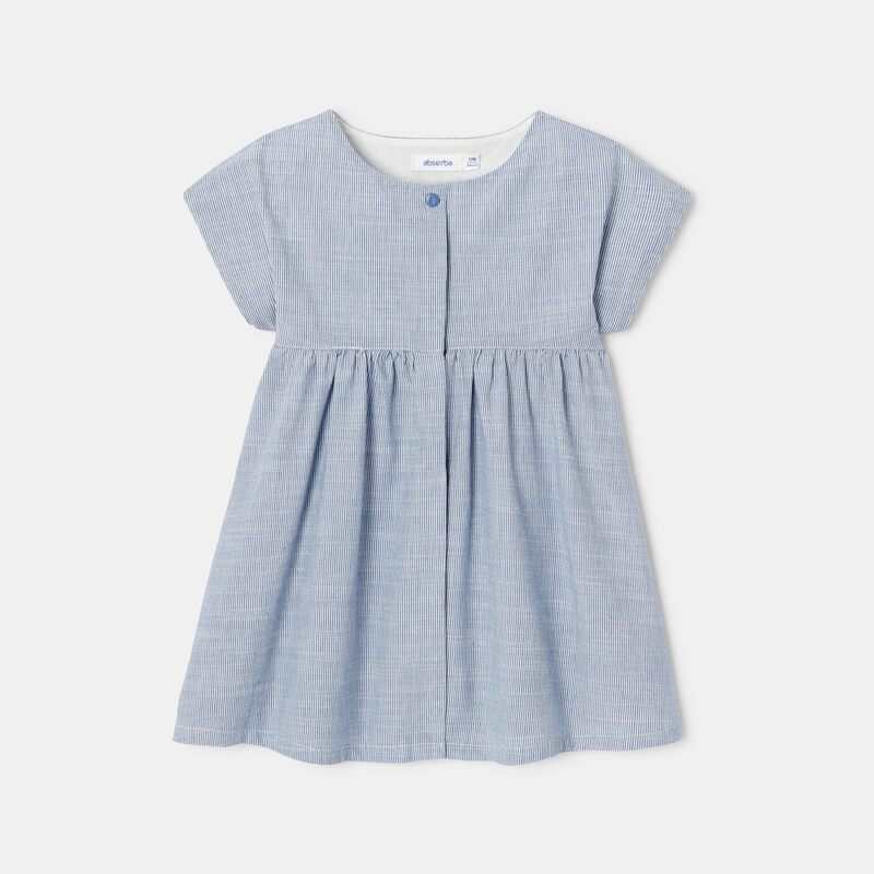 Robe sans manches en coton bio bleue bébé fille Absorba