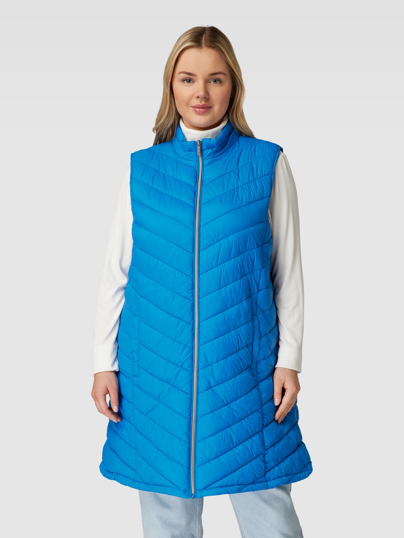 PLUS SIZE Steppweste mit Stehkragen Modell 'Padding' in royalblau