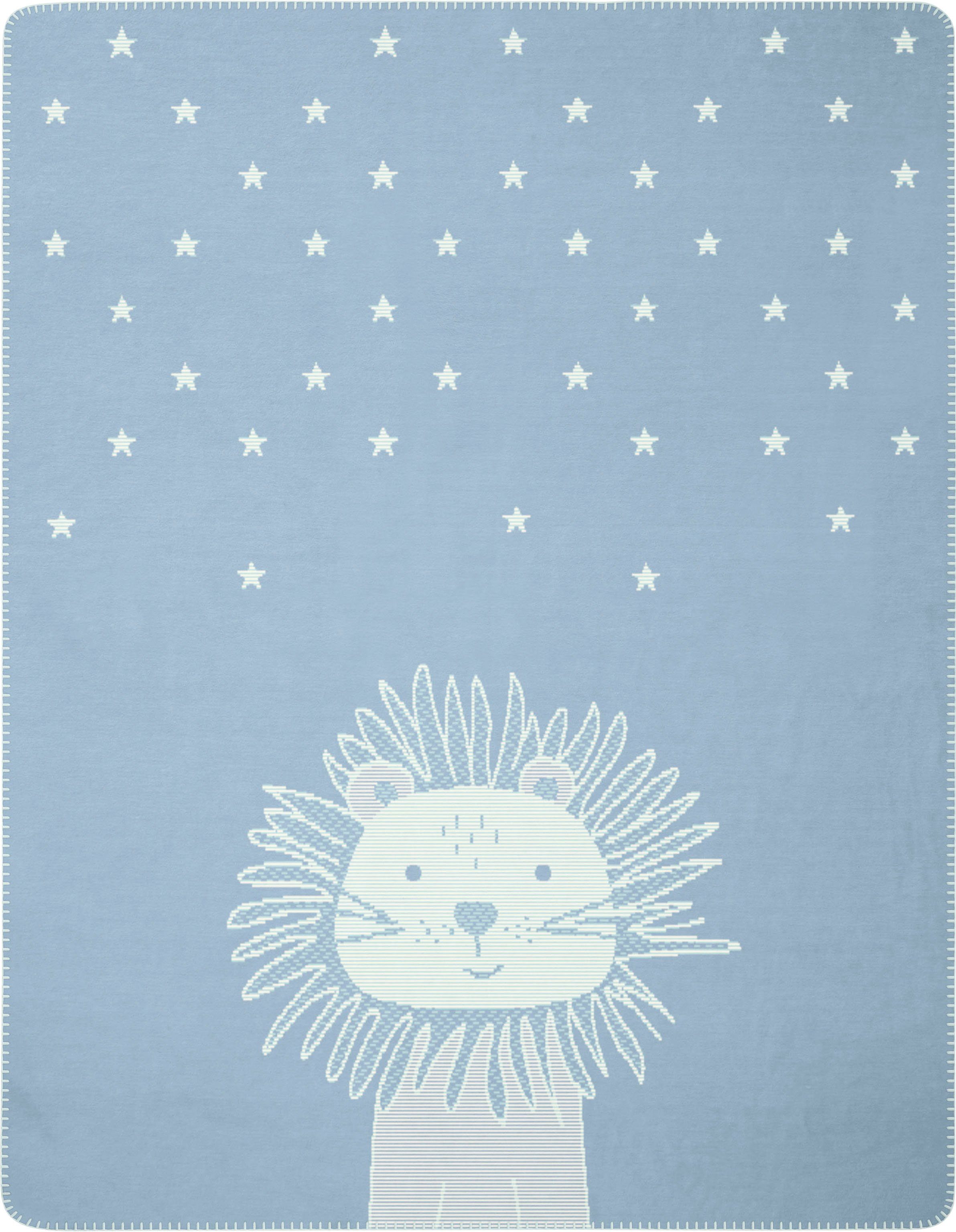 Babydecke Leo, Biederlack, mit süssem Löwen, Kuscheldecke