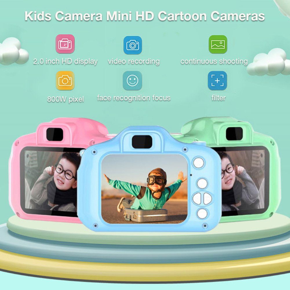 autolock Kinderkamera,HD-Digitalvideokameras(mit 32 GB SD-Karte) Kinderkamera (13.2 MP, WLAN (Wi-Fi), Geburtstagsgeschenke für Jungen im Alter von 3-9 Jahren)