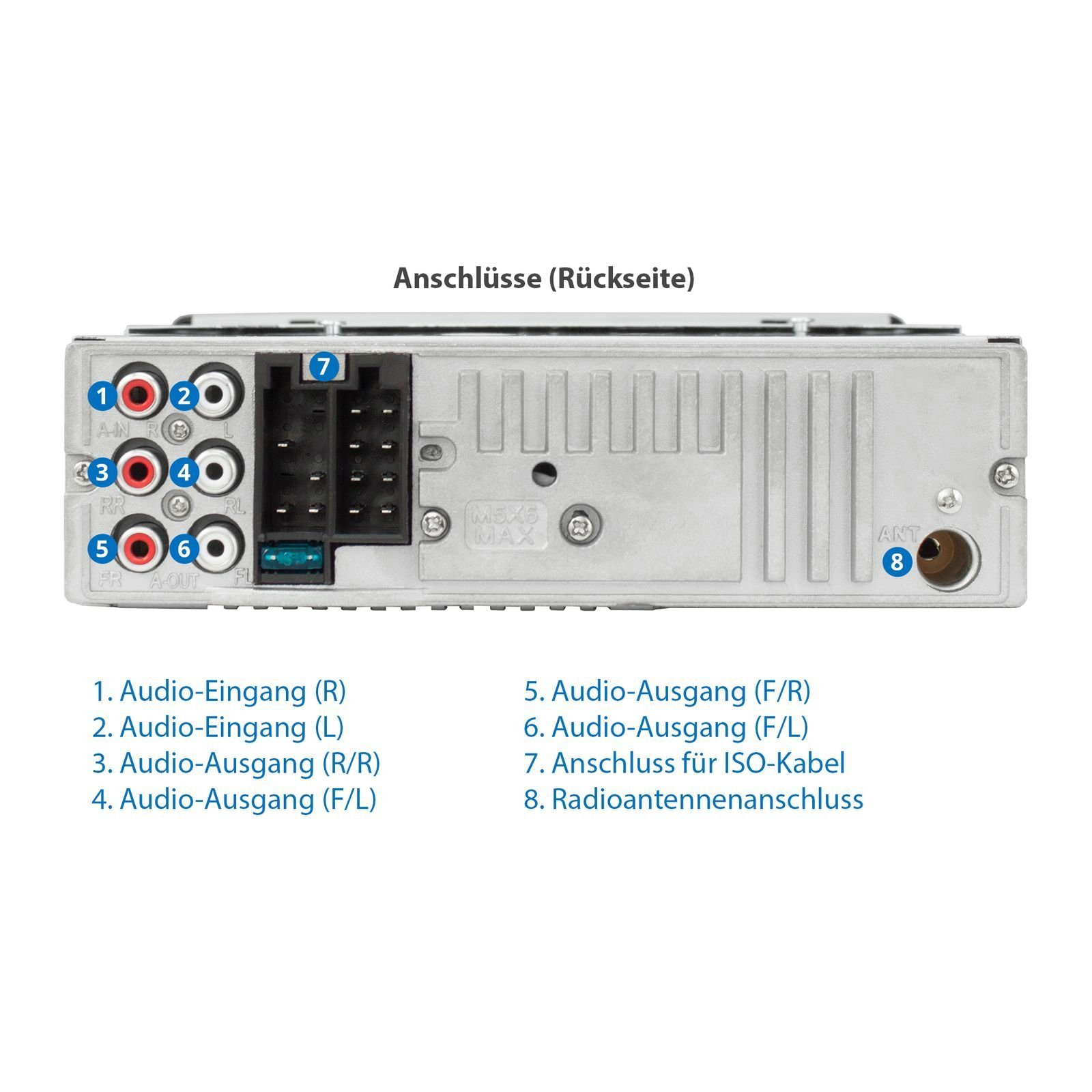 XOMAX XM-CDB623 Autoradio mit CD Player, Bluetooth, USB, SD, AUX-IN, 1 DIN Autoradio