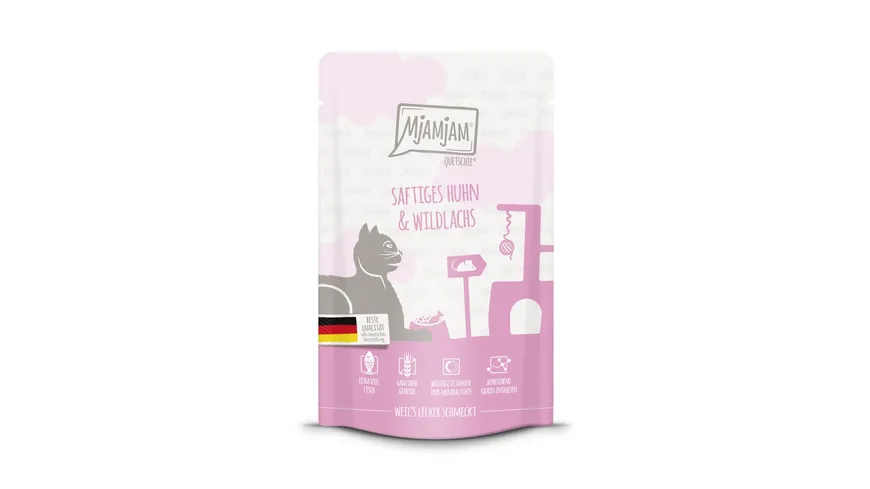 MjAMjAM Katzennassfutter Quetschie saftiges Huhn & Wildlachs 125 g