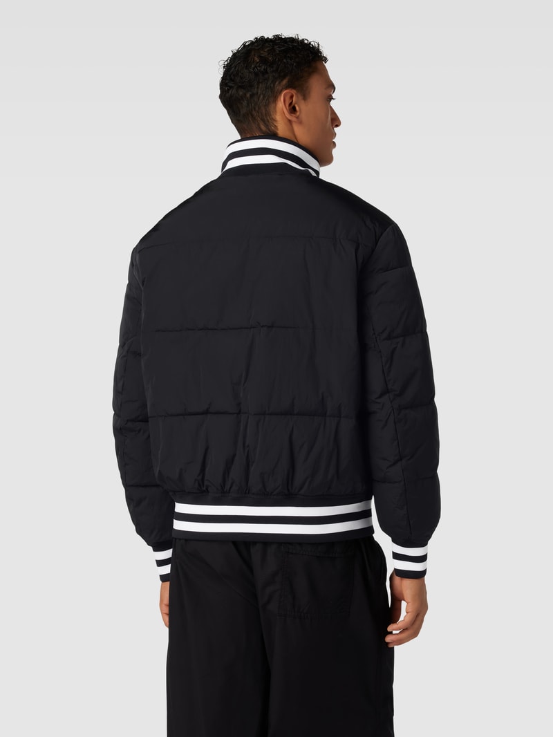 Bomberjacke mit Label-Stitching Modell 'NEW VARSITY' in schwarz