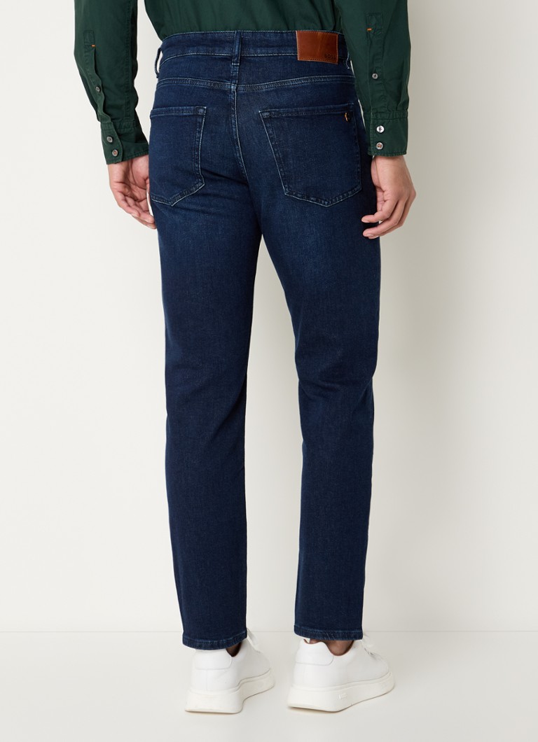 Blugi Hugo Boss Onyx cu imprimeu conic închis la culoare