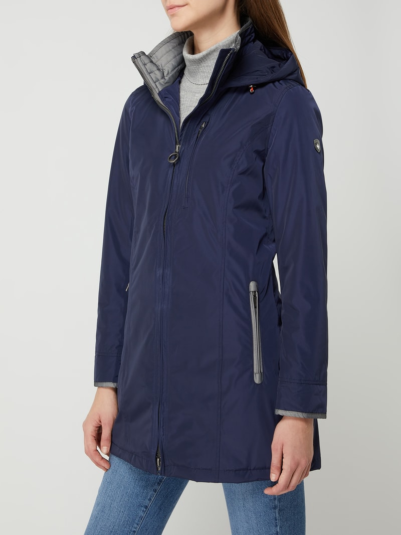 Jacke mit Label-Detail Modell 'STOCKHOLM' in dunkelblau