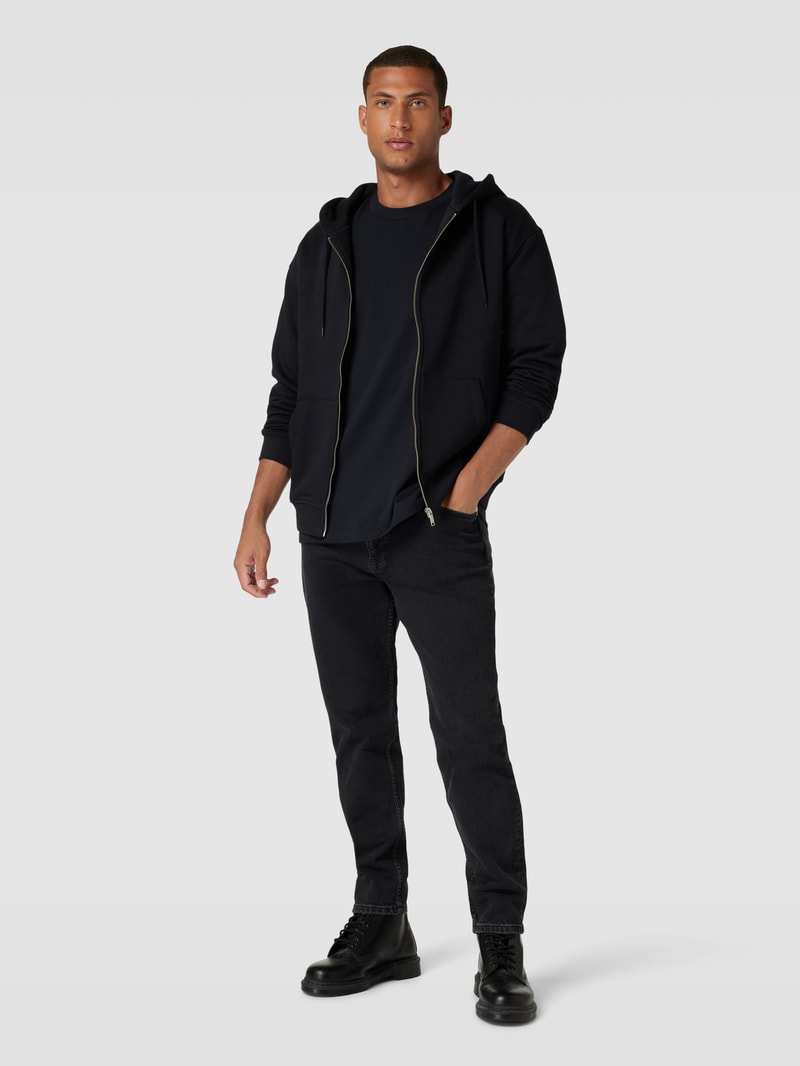 Sweatjacke mit Kapuze in schwarz