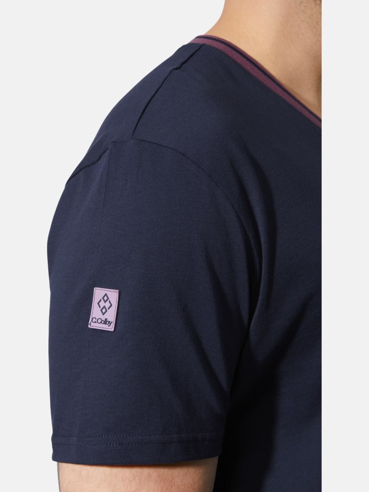 Charles Colby Doppelpack T-Shirt EARL EDELEY in lila dunkelblau günstig kaufen