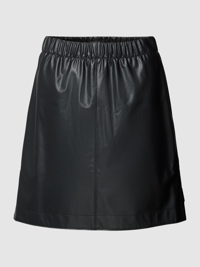 Knielanger Rock mit Label-Detail in schwarz