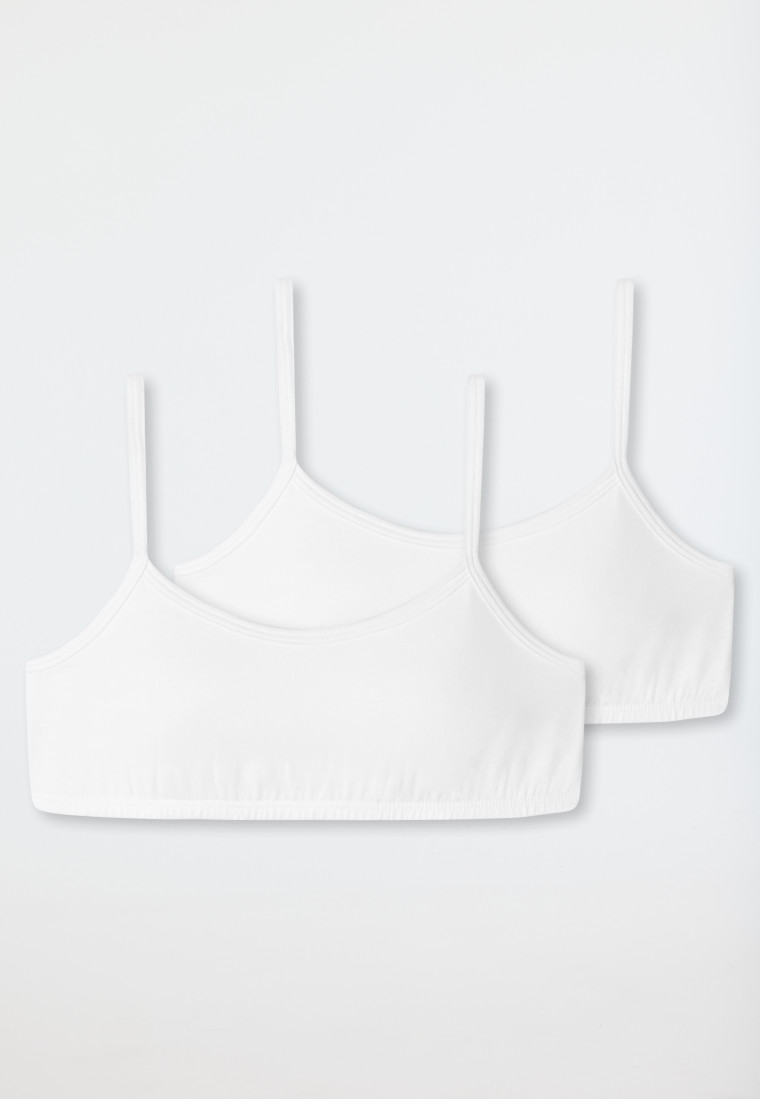 Mädchen-Bustiers 2er-Pack Organic Cotton weiß - 95/5