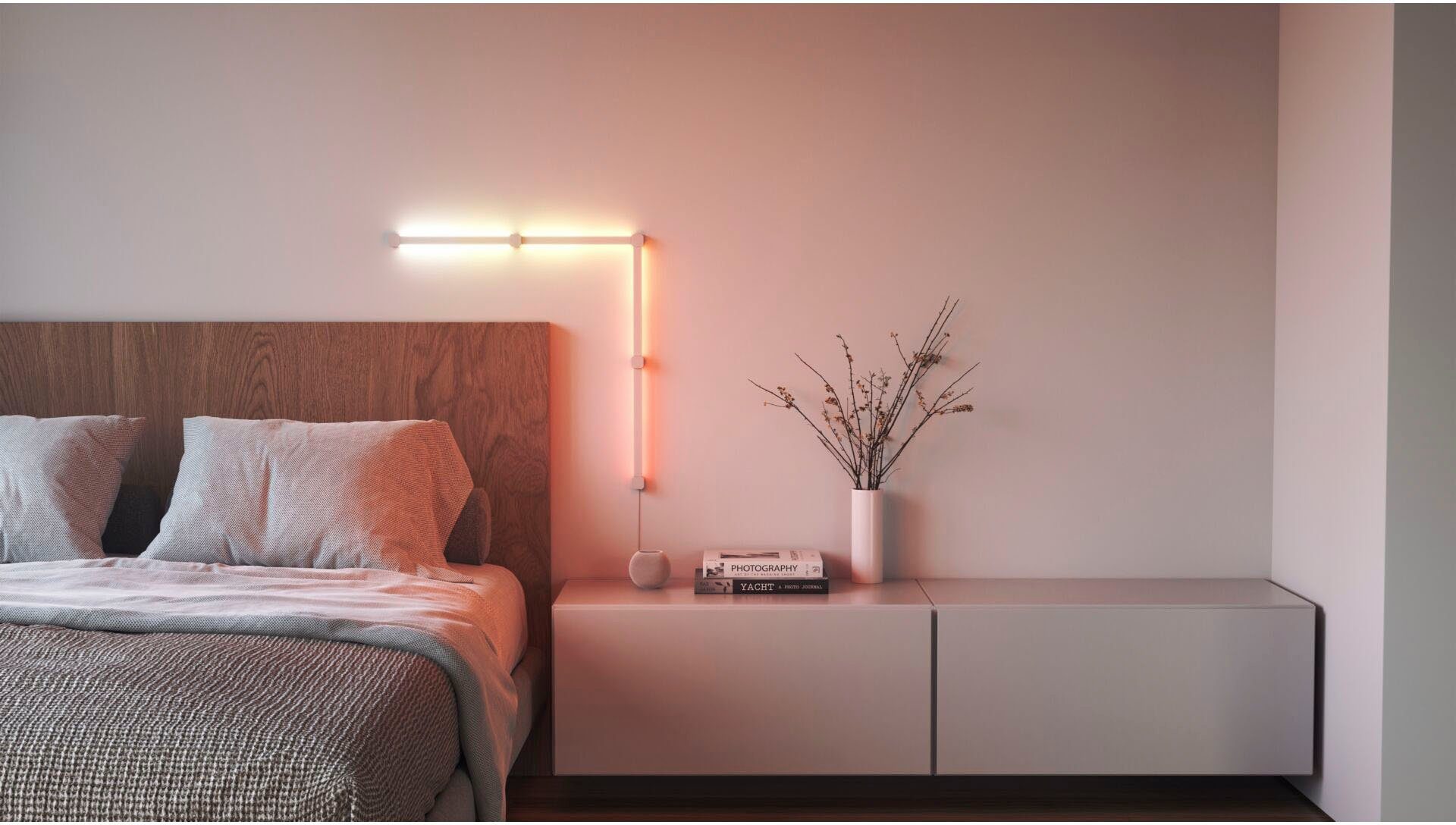 nanoleaf LED Lichtleiste Lines, LED fest integriert, Warmweiß, Smarte Technologie und elegante Beleuchtung