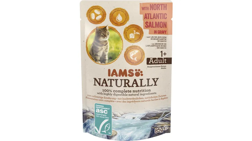 IAMS Naturally Katze Adult Lachs 85 g