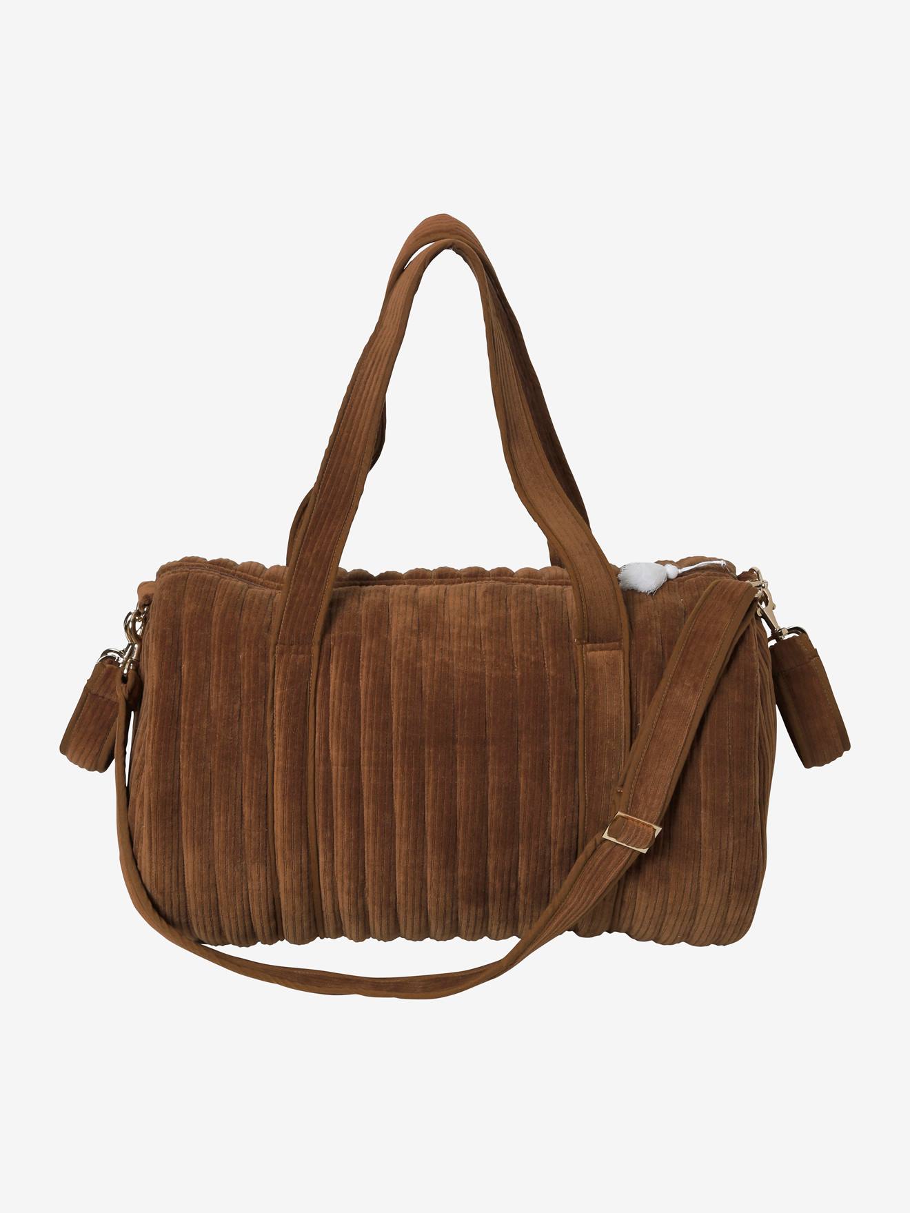 Sac à langer Baby Roll en velours côtelé caramel