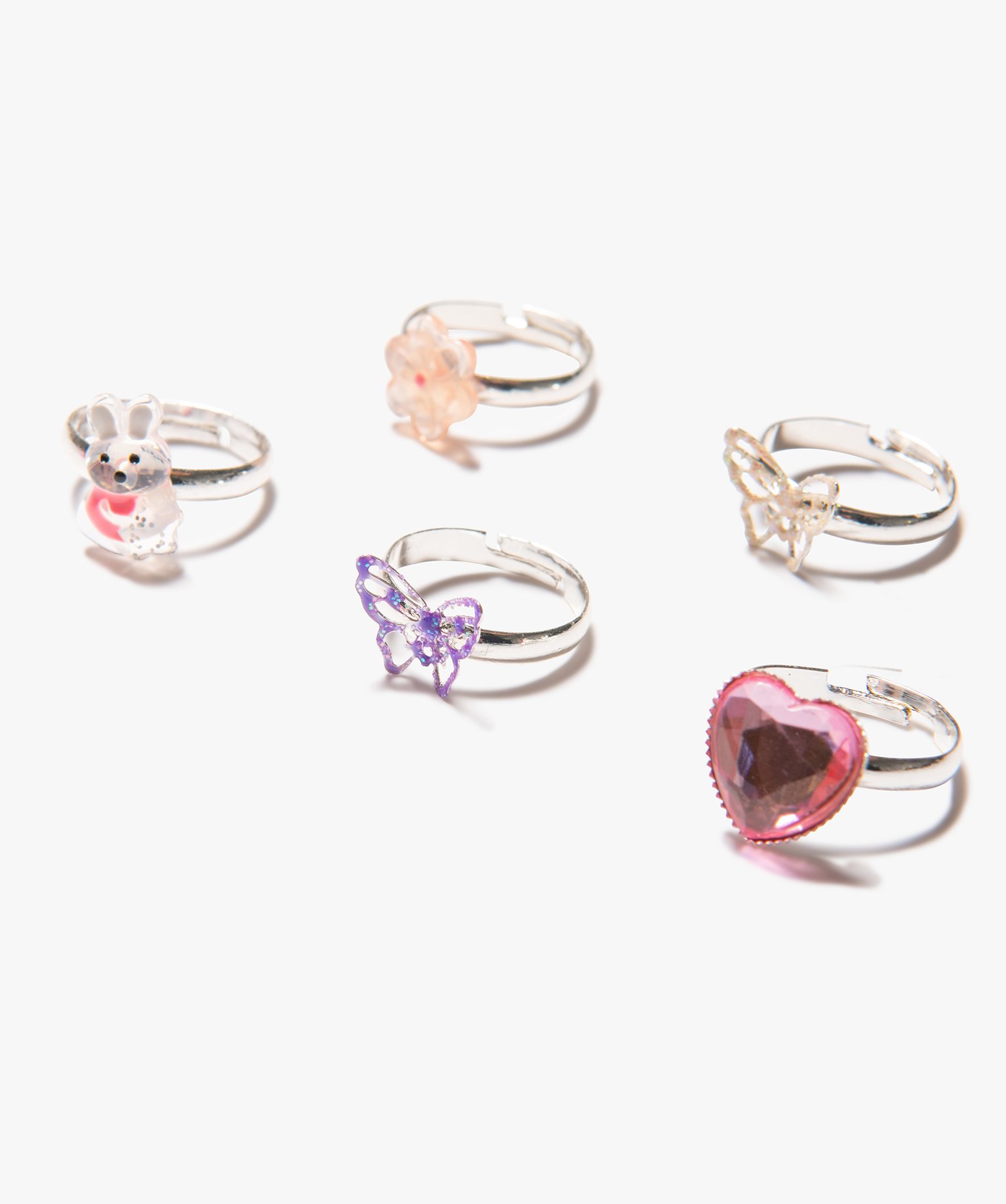 Bagues fantaisie fille (coffret de 5) multicolore | GEMO