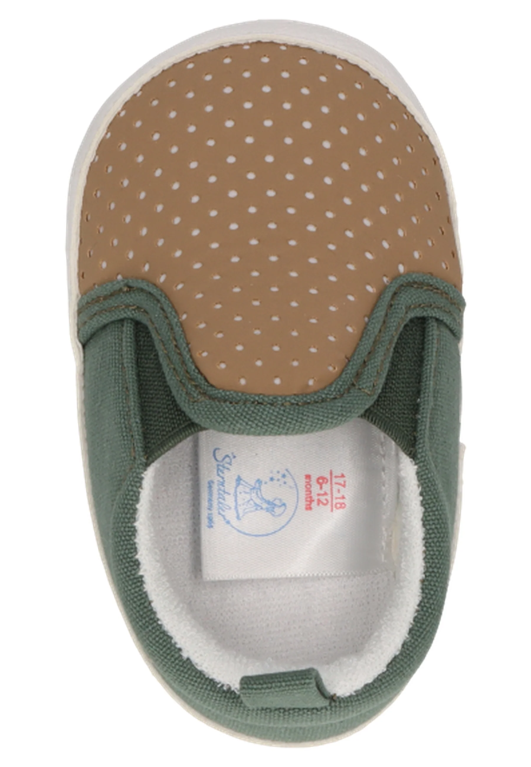 Babyschuh aus Kunstleder und Canvas im Farbmix