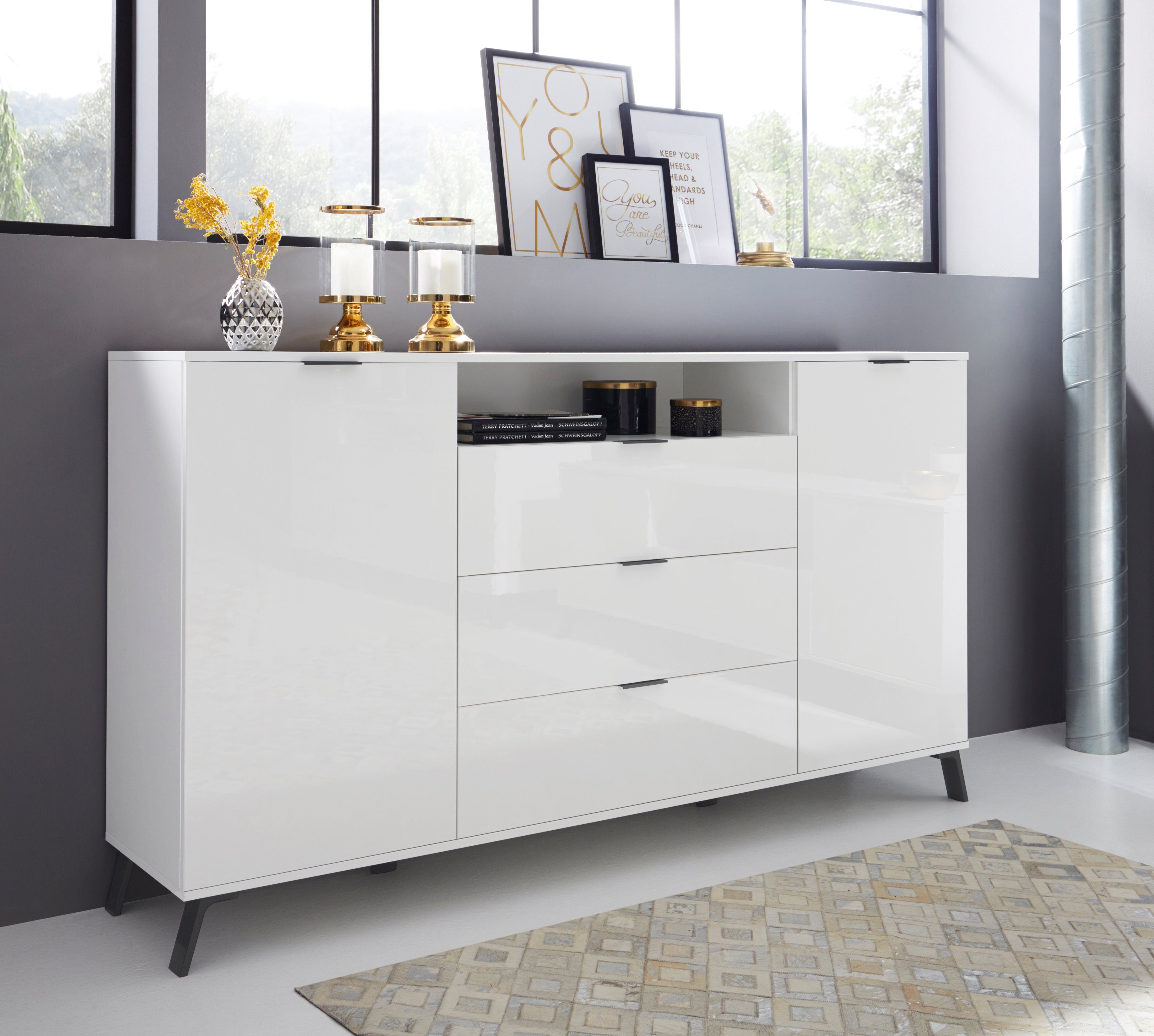 KITALY Highboard CASANOVA, Höhe ca. 100 cm