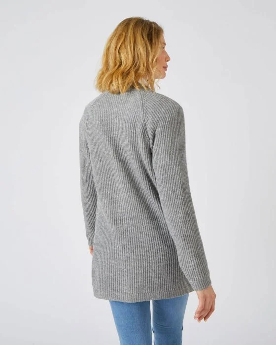 Gilet long mélange laine