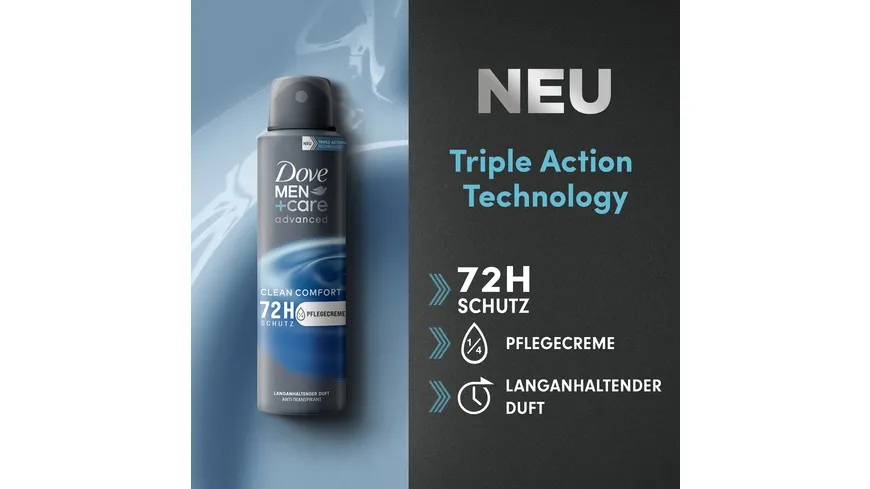 Dove Men+Care Deo-Spray Antitranspirant Advanced Clean Comfort 150 ml