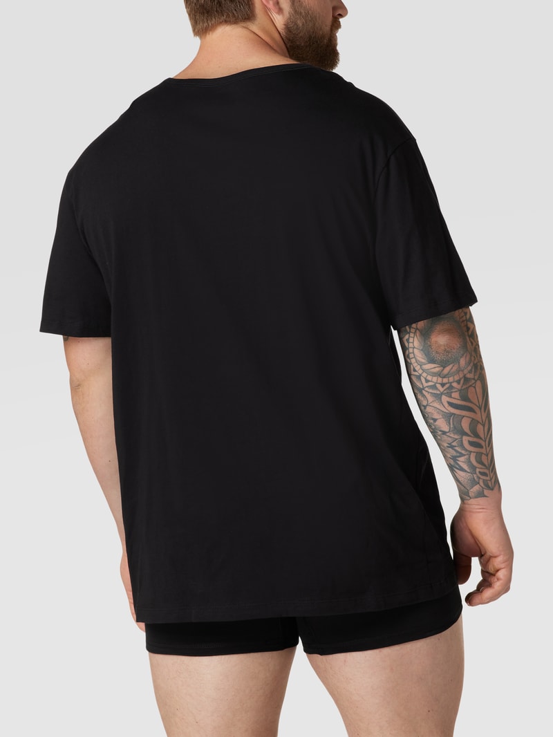 PLUS SIZE T-Shirt mit Brand-Stitching im 2er-Pack in weiß