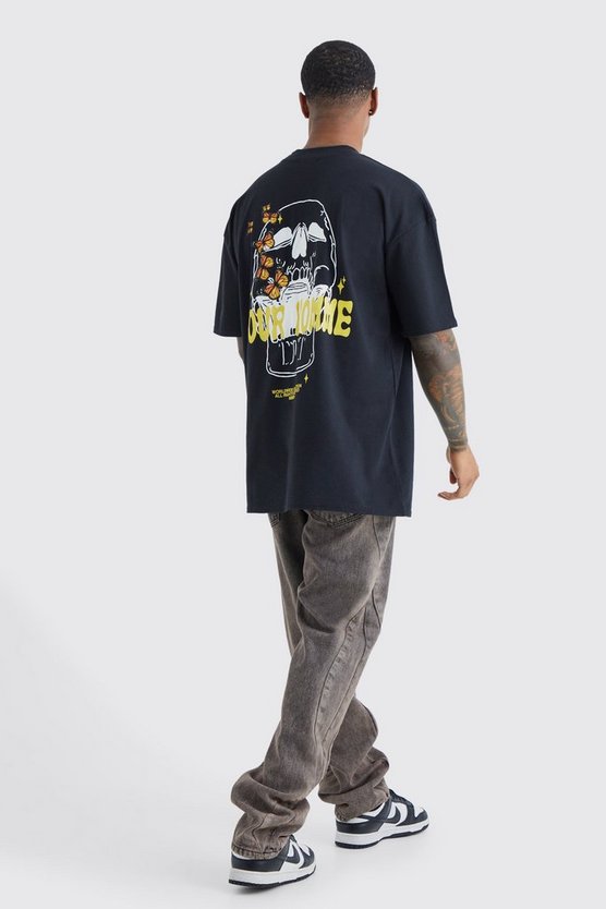 Oversize T-Shirt mit Pour Homme Totenkopf-Print