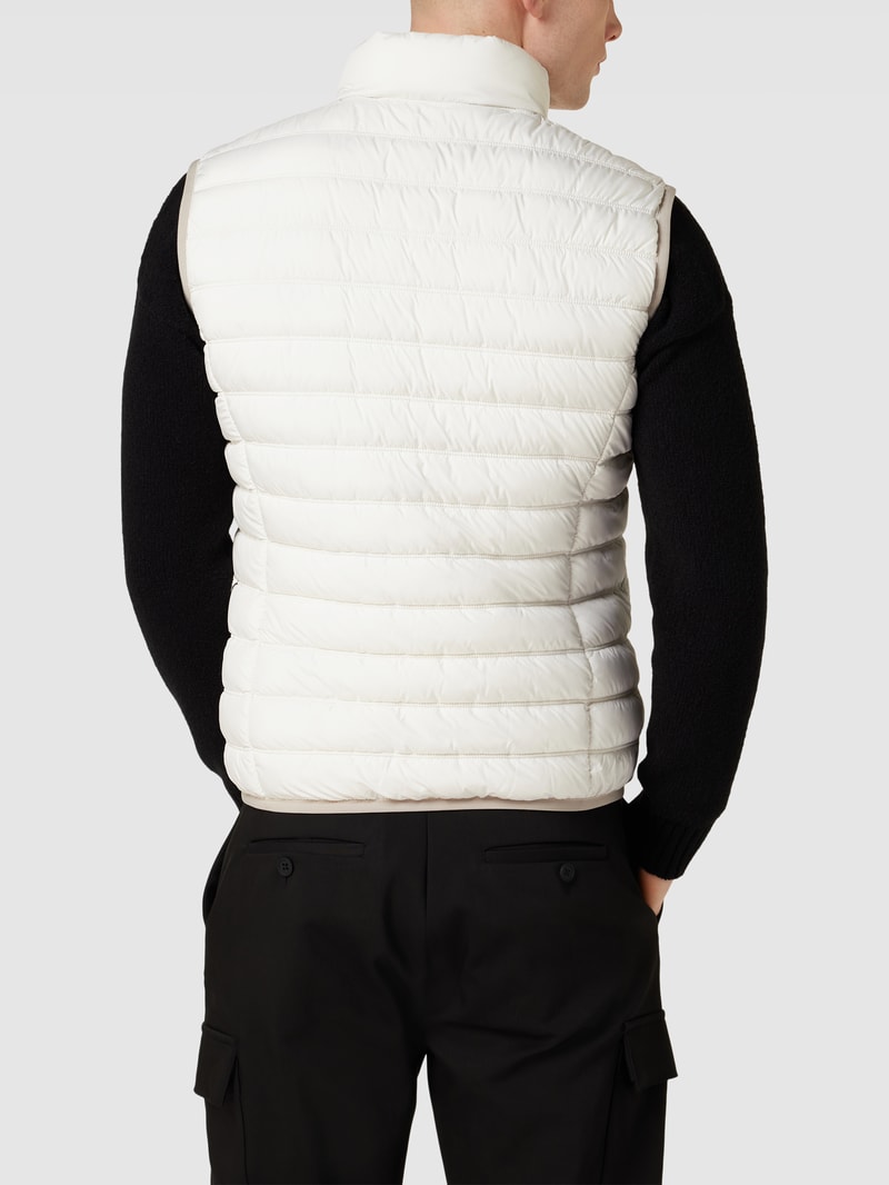 Steppweste mit Label-Detail in offwhite