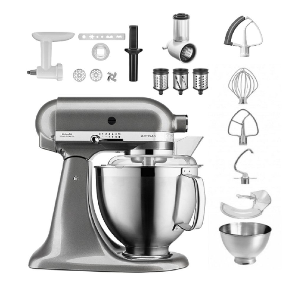 KitchenAid Küchenmaschine KitchenAid 4,8 L 5KSM185 Artisan Küchenmaschine Allrounderset