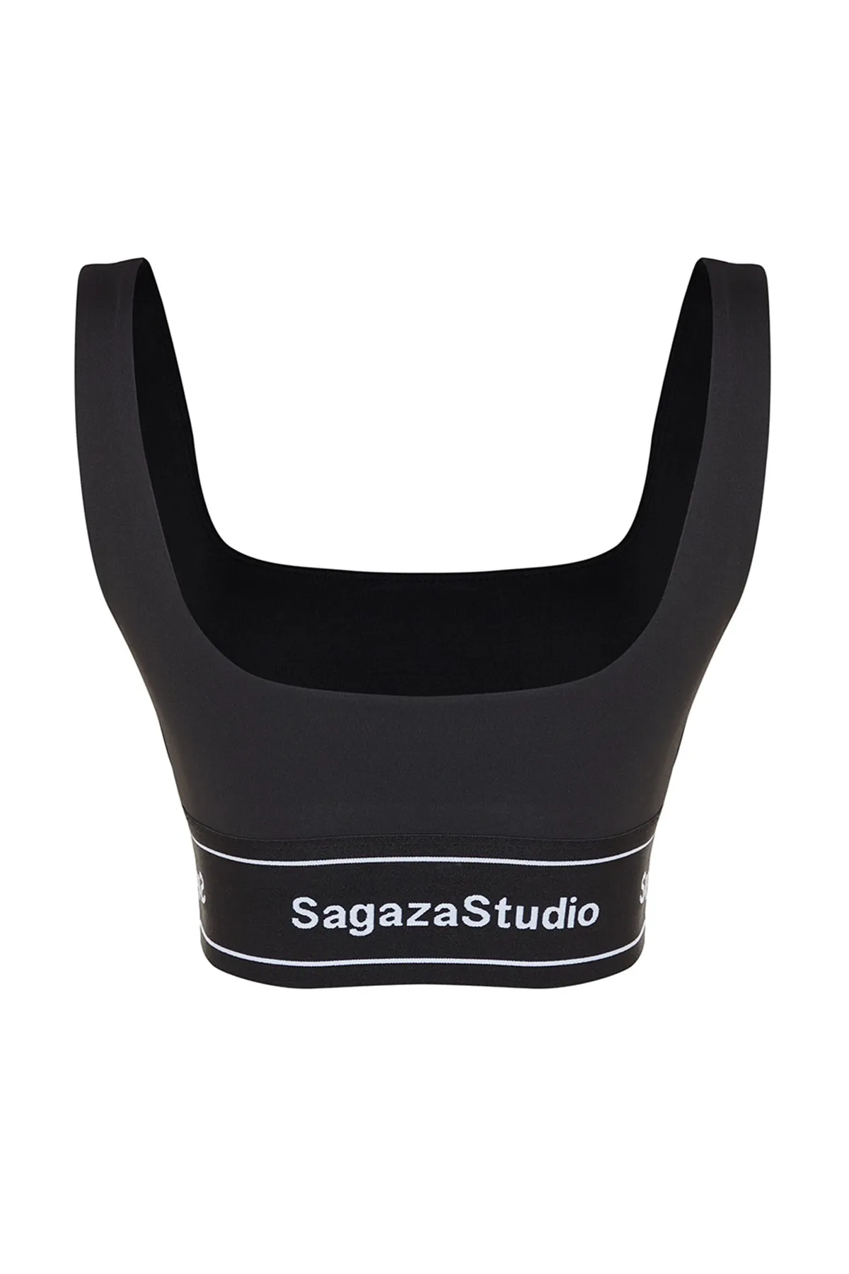 Trendyol Collection  X Sagaza Studio – Schwarzer Supportive Recovery-Sport-BH mit eckigem Kragen TCLSS23SS00002