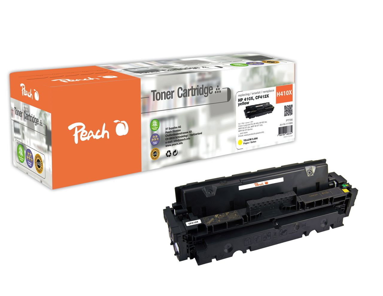 Peach Tonermodul gelb ersetzt HP No. 410X Y